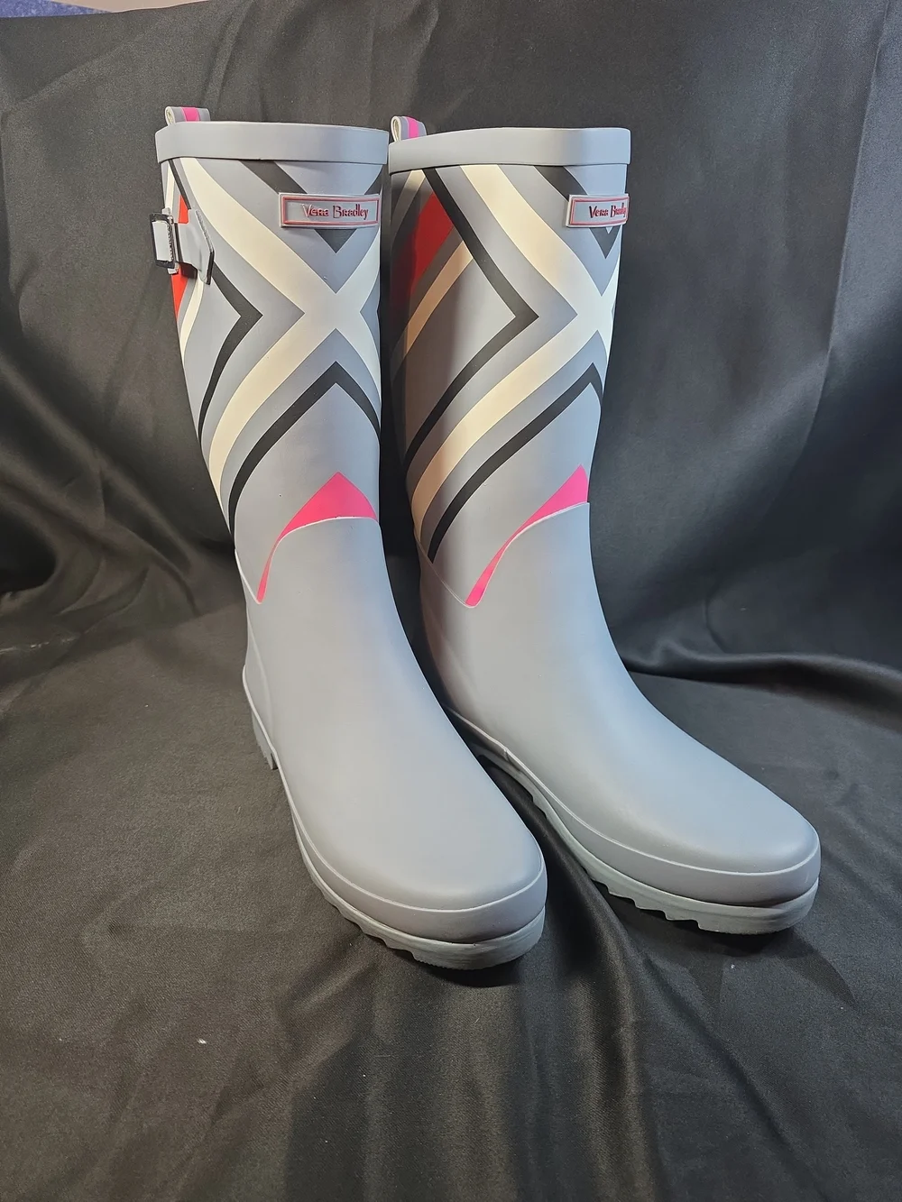 Vera Bradley Gray & Pink Patterned Women's Rain Boots